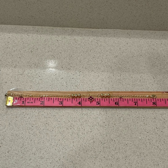 Gold and Pink Clover Charm Bracelet - Picture 5 of 5